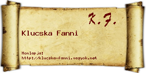 Klucska Fanni névjegykártya